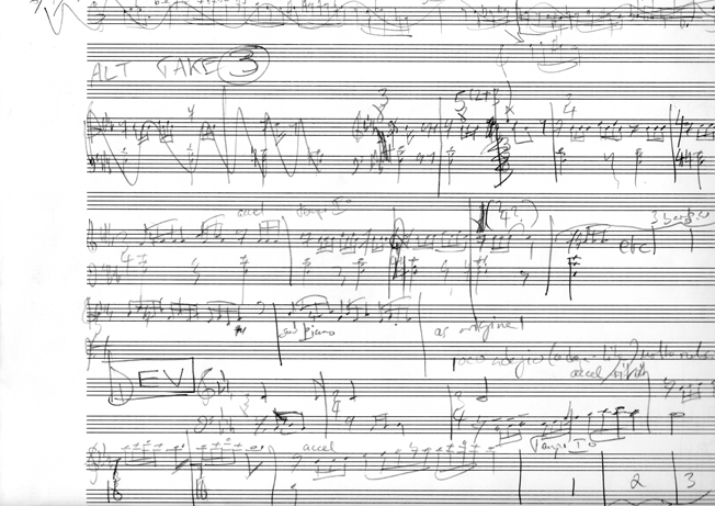 Composer Peter Child's early sketches/transcripts of the recording)